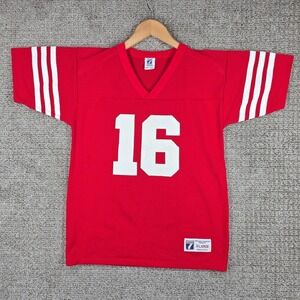 Vintage Logo 7 Joe Montana San Francisco 49ers Jersey Red Youth Kids XL USA Made